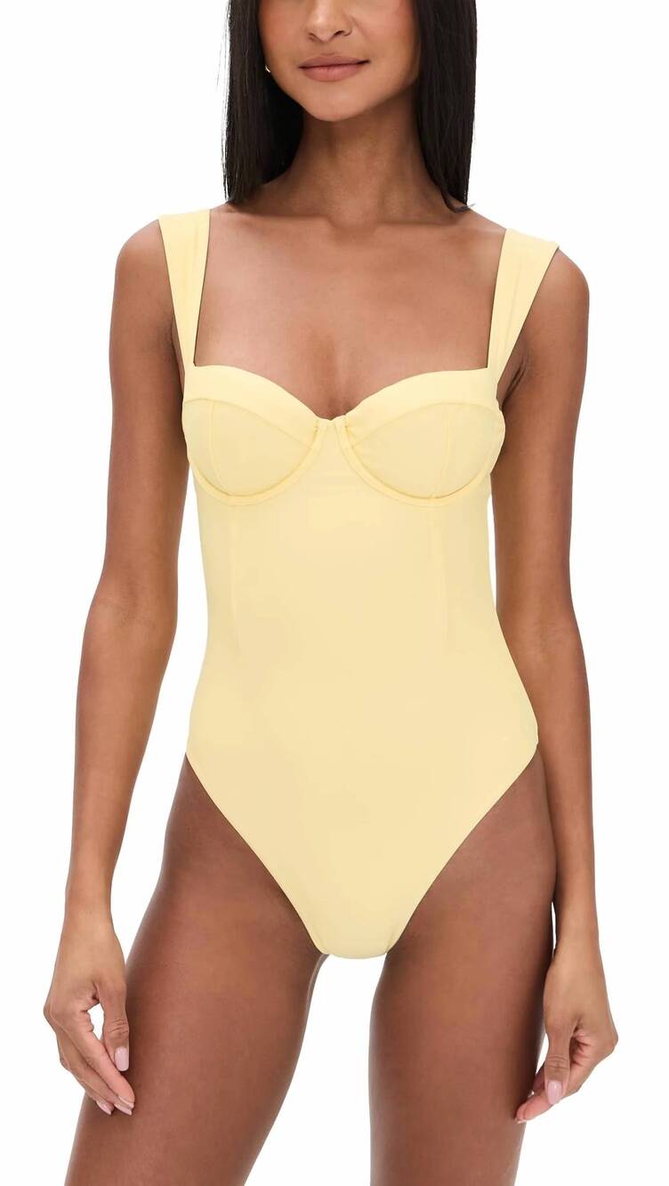 NEW SIMKHAI kyle bustier one piece in butter cream